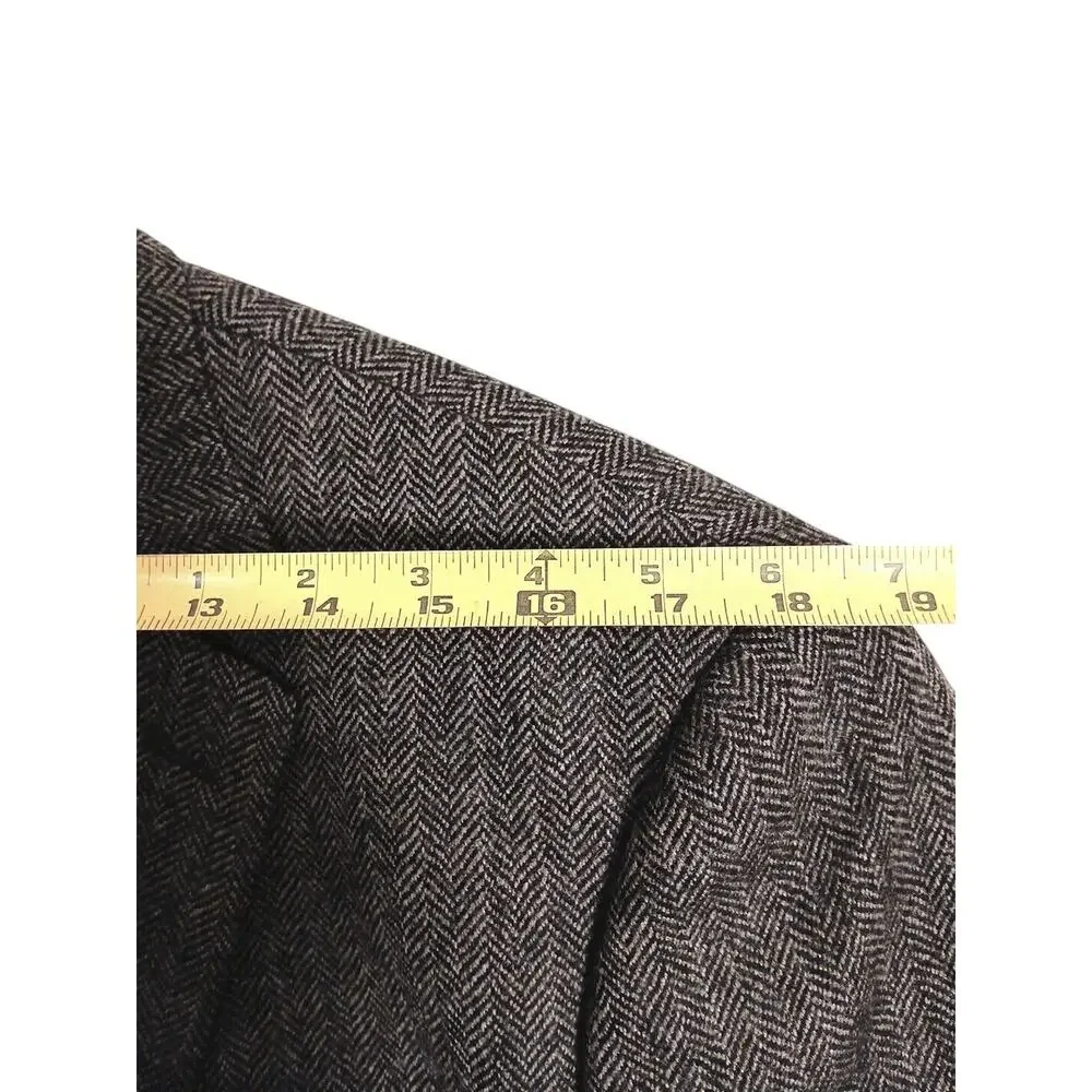 Lauren Ralph Lauren Tweed Wool Blend Sport Coat Blazer 40 Slim‎ Gray Herringbone